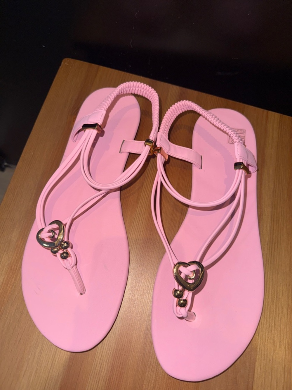 SHEIN Pink Heart-Embellished Women's Sandals